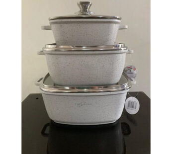 TRI-STAR SQUARE MARBLE COATING DIE-CASTING COOKWARE