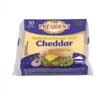 PRESIDENT BURGER CHEDDAR CHEESE 200g